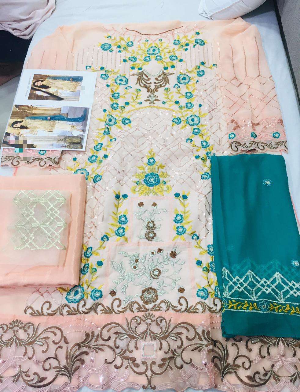 GUJARISH BY JK DESIGNER 1001 TO 1005 SERIES PAKISTANI TRADITIONAL WEAR COLLECTION BEAUTIFUL STYLISH FANCY COLORFUL PARTY WEAR & OCCASIONAL WEAR GEORGETTE WITH HEAVY EMBROIDERY DRESS AT WHOLESALE PRICE