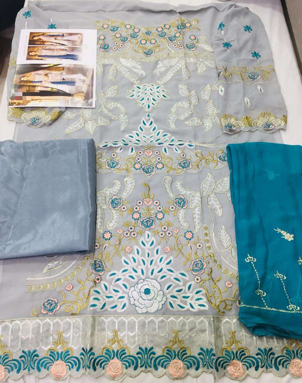 GUJARISH BY JK DESIGNER 1001 TO 1005 SERIES PAKISTANI TRADITIONAL WEAR COLLECTION BEAUTIFUL STYLISH FANCY COLORFUL PARTY WEAR & OCCASIONAL WEAR GEORGETTE WITH HEAVY EMBROIDERY DRESS AT WHOLESALE PRICE