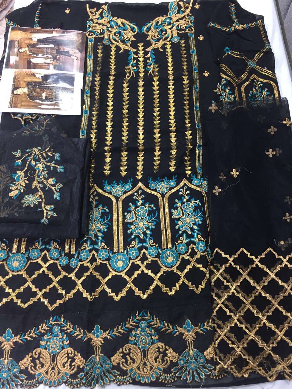 GUJARISH BY JK DESIGNER 1001 TO 1005 SERIES PAKISTANI TRADITIONAL WEAR COLLECTION BEAUTIFUL STYLISH FANCY COLORFUL PARTY WEAR & OCCASIONAL WEAR GEORGETTE WITH HEAVY EMBROIDERY DRESS AT WHOLESALE PRICE