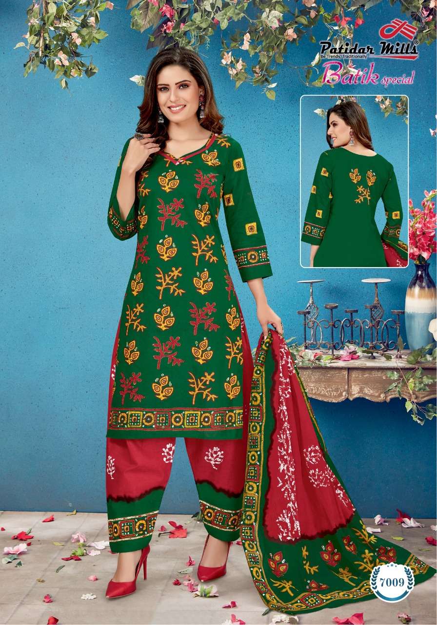 BATIK SPECIAL VOL-7 BY PATIDAR MILLS 7001 TO 7016 SERIES BEAUTIFUL STYLISH SUITS FANCY COLORFUL CASUAL WEAR & ETHNIC WEAR & READY TO WEAR FANCY PRINTED DRESSES AT WHOLESALE PRICE