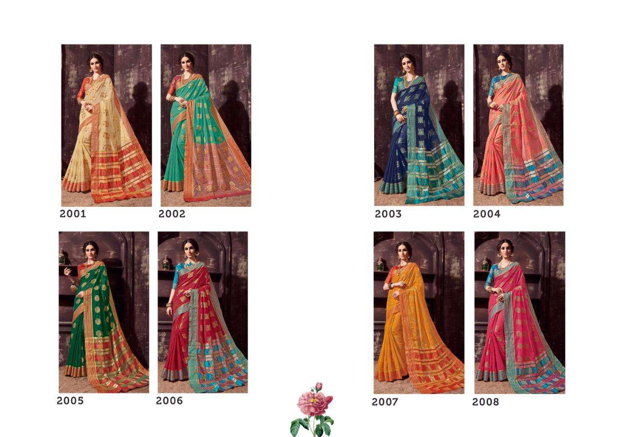 APSARA BY KAKSHYA 2001 TO 2008 SERIES INDIAN TRADITIONAL WEAR COLLECTION BEAUTIFUL STYLISH FANCY COLORFUL PARTY WEAR & OCCASIONAL WEAR COTTON SAREES AT WHOLESALE PRICE