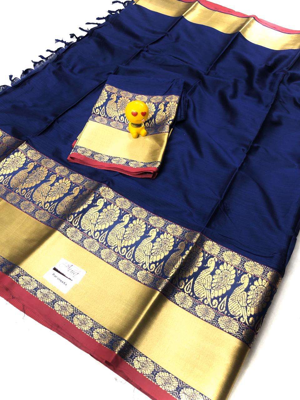 PARINEETA BY AURA 101 TO 109 SERIES INDIAN TRADITIONAL WEAR COLLECTION BEAUTIFUL STYLISH FANCY COLORFUL PARTY WEAR & OCCASIONAL WEAR COTTON SILK SAREES AT WHOLESALE PRICE