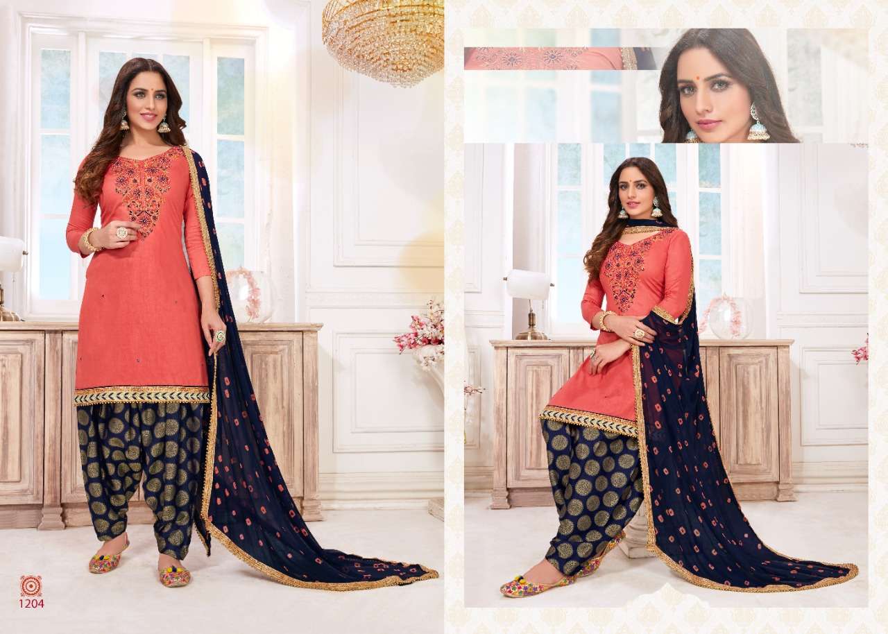 MAHEK VOL-12 BY UTSAV SUITS 1201 TO 1206 SERIES DESIGNER PATIYALA SUITS BEAUTIFUL FANCY COLORFUL STYLISH PARTY WEAR & ETHNIC WEAR GLAZE COTTON EMBROIDERY DRESSES AT WHOLESALE PRICE