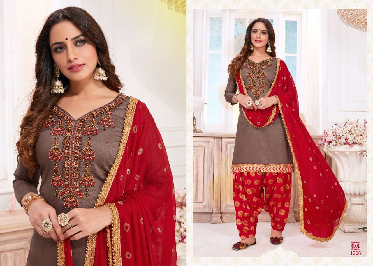 MAHEK VOL-12 BY UTSAV SUITS 1201 TO 1206 SERIES DESIGNER PATIYALA SUITS BEAUTIFUL FANCY COLORFUL STYLISH PARTY WEAR & ETHNIC WEAR GLAZE COTTON EMBROIDERY DRESSES AT WHOLESALE PRICE