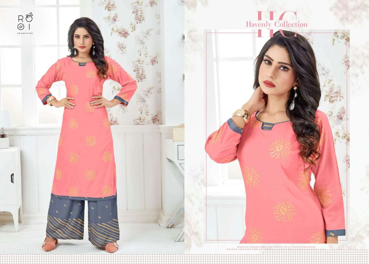 FESTIVE COLOURS BY ROOI 1001 TO 1006 SERIES BEAUTIFUL STYLISH FANCY COLORFUL CASUAL WEAR & ETHNIC WEAR & READY TO WEAR HEAVY RAYON GOLD PRINTED KURTIS AT WHOLESALE PRICE