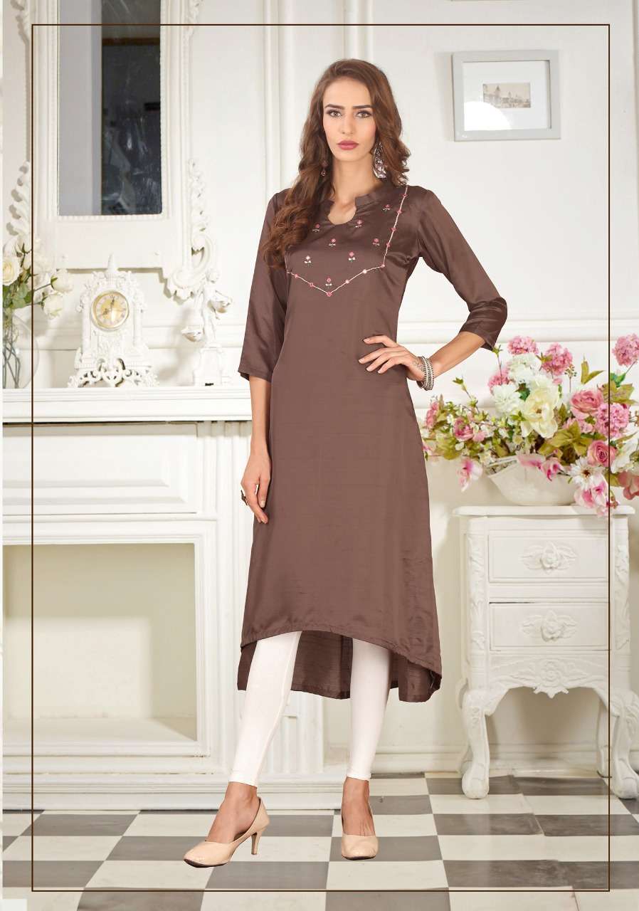 SAEE VOL-2 BY RAM FASHION 2001-A TO 2010-B SERIES INDIAN TRADITIONAL WEAR COLLECTION BEAUTIFUL STYLISH FANCY COLORFUL PARTY WEAR & OCCASIONAL WEAR DOLA SILK KURTI WITH EMBROIDERY KURTIS AT WHOLESALE PRICE