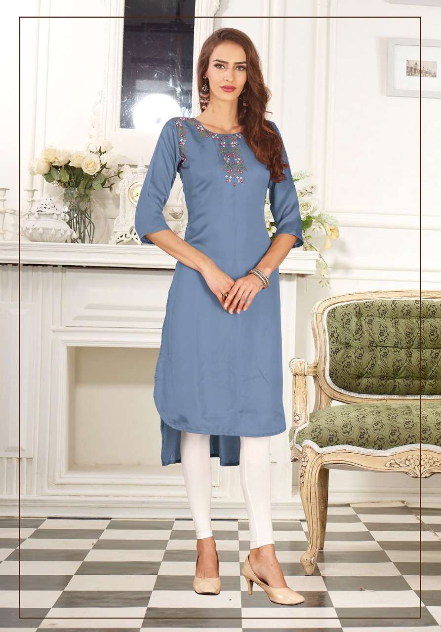 SAEE VOL-2 BY RAM FASHION 2001-A TO 2010-B SERIES INDIAN TRADITIONAL WEAR COLLECTION BEAUTIFUL STYLISH FANCY COLORFUL PARTY WEAR & OCCASIONAL WEAR DOLA SILK KURTI WITH EMBROIDERY KURTIS AT WHOLESALE PRICE