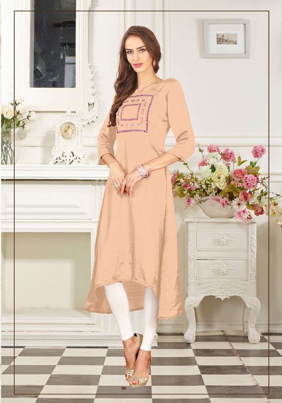 SAEE VOL-2 BY RAM FASHION 2001-A TO 2010-B SERIES INDIAN TRADITIONAL WEAR COLLECTION BEAUTIFUL STYLISH FANCY COLORFUL PARTY WEAR & OCCASIONAL WEAR DOLA SILK KURTI WITH EMBROIDERY KURTIS AT WHOLESALE PRICE