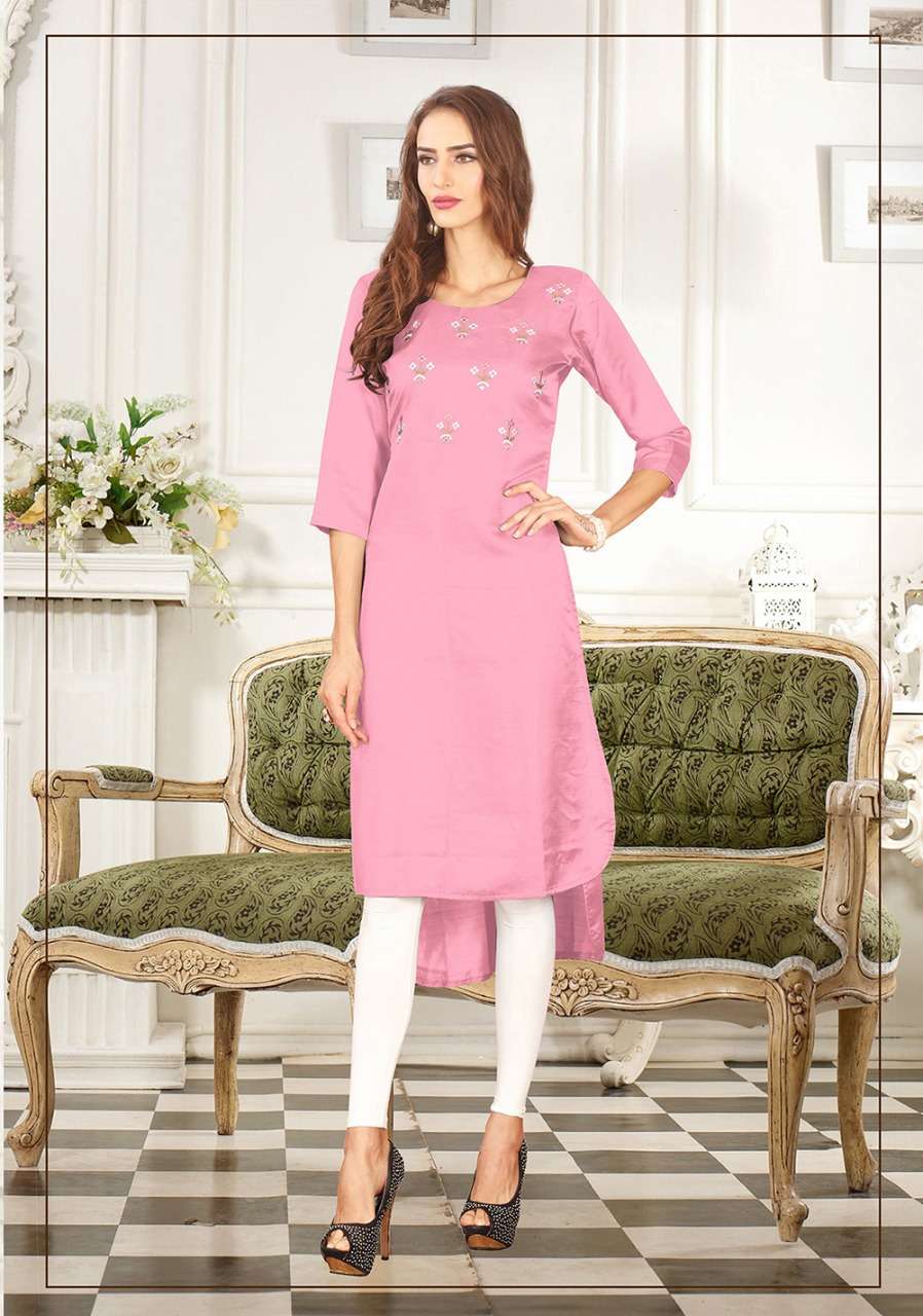 SAEE VOL-2 BY RAM FASHION 2001-A TO 2010-B SERIES INDIAN TRADITIONAL WEAR COLLECTION BEAUTIFUL STYLISH FANCY COLORFUL PARTY WEAR & OCCASIONAL WEAR DOLA SILK KURTI WITH EMBROIDERY KURTIS AT WHOLESALE PRICE