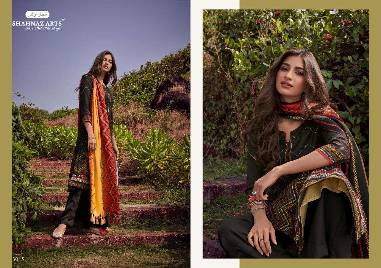GULSHAN VOL-4 BY SHAHNAZ ARTS 3009 TO 3016 SERIES DESIGNER SUITS BEAUTIFUL FANCY COLORFUL STYLISH PARTY WEAR & ETHNIC WEAR HEAVY PASHMINA PRINTED DRESSES AT WHOLESALE PRICE