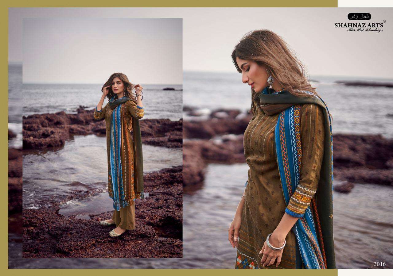 GULSHAN VOL-4 BY SHAHNAZ ARTS 3009 TO 3016 SERIES DESIGNER SUITS BEAUTIFUL FANCY COLORFUL STYLISH PARTY WEAR & ETHNIC WEAR HEAVY PASHMINA PRINTED DRESSES AT WHOLESALE PRICE