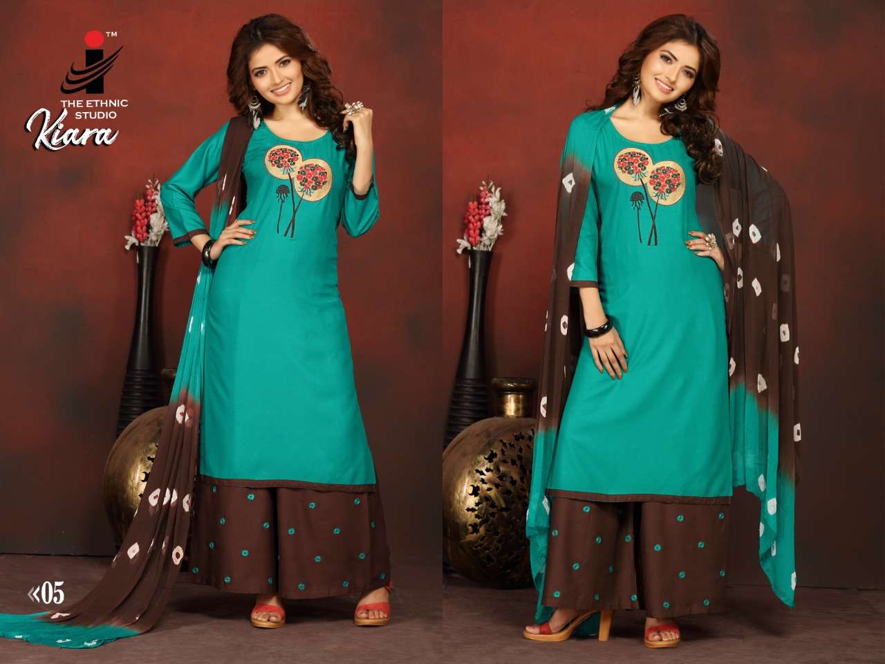 KIARA BY THE ETHNIC STUDIO 01 TO 08 SERIES BEAUTIFUL STYLISH SUITS FANCY COLORFUL CASUAL WEAR & ETHNIC WEAR & READY TO WEAR HEAVY RAYON WITH EMBROIDERY DRESSES AT WHOLESALE PRICE