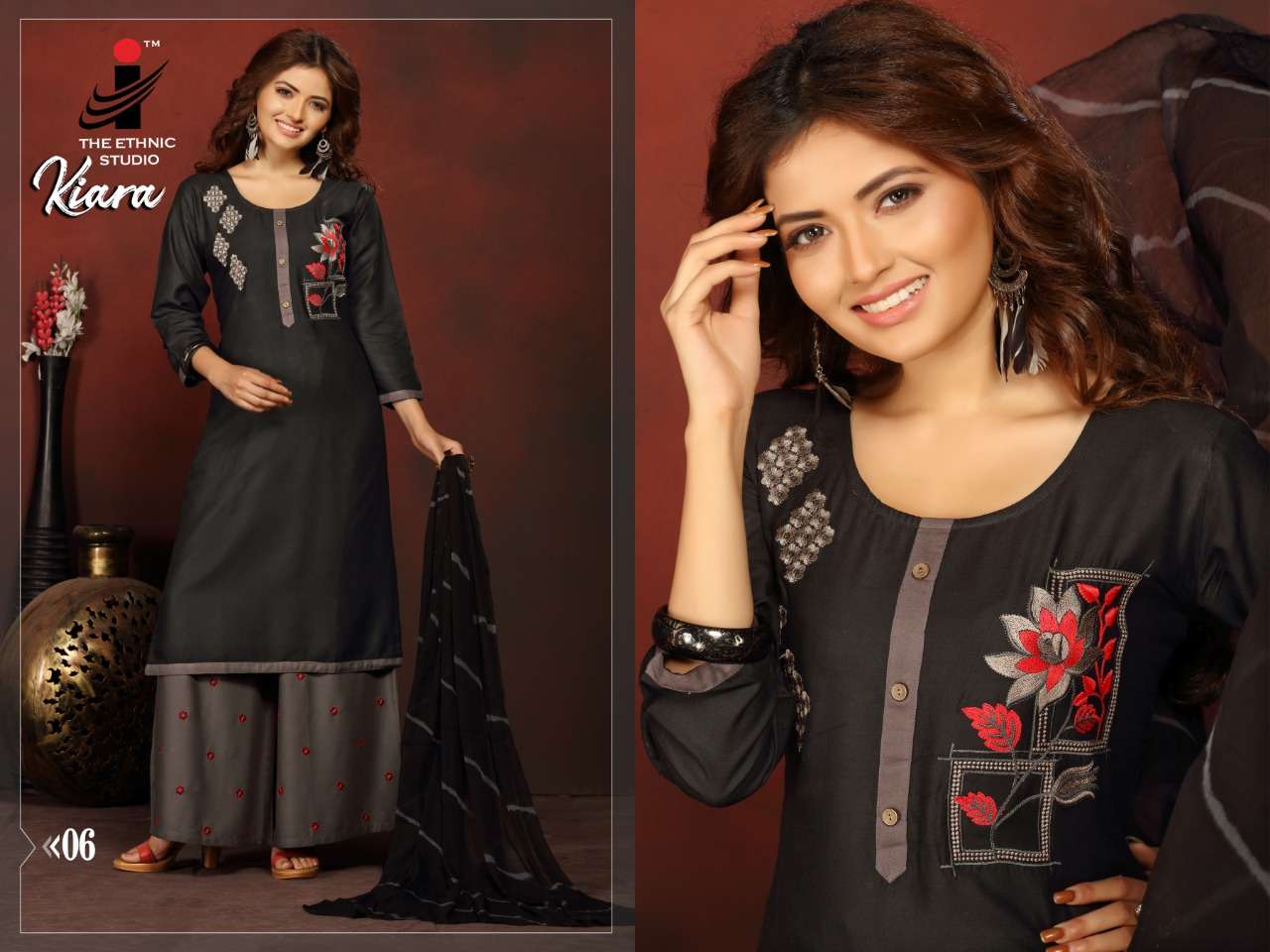KIARA BY THE ETHNIC STUDIO 01 TO 08 SERIES BEAUTIFUL STYLISH SUITS FANCY COLORFUL CASUAL WEAR & ETHNIC WEAR & READY TO WEAR HEAVY RAYON WITH EMBROIDERY DRESSES AT WHOLESALE PRICE