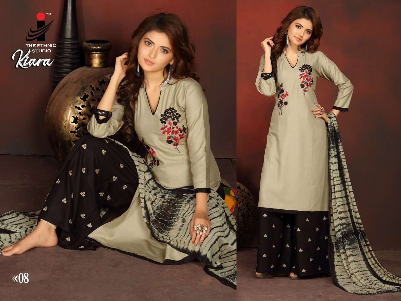KIARA BY THE ETHNIC STUDIO 01 TO 08 SERIES BEAUTIFUL STYLISH SUITS FANCY COLORFUL CASUAL WEAR & ETHNIC WEAR & READY TO WEAR HEAVY RAYON WITH EMBROIDERY DRESSES AT WHOLESALE PRICE