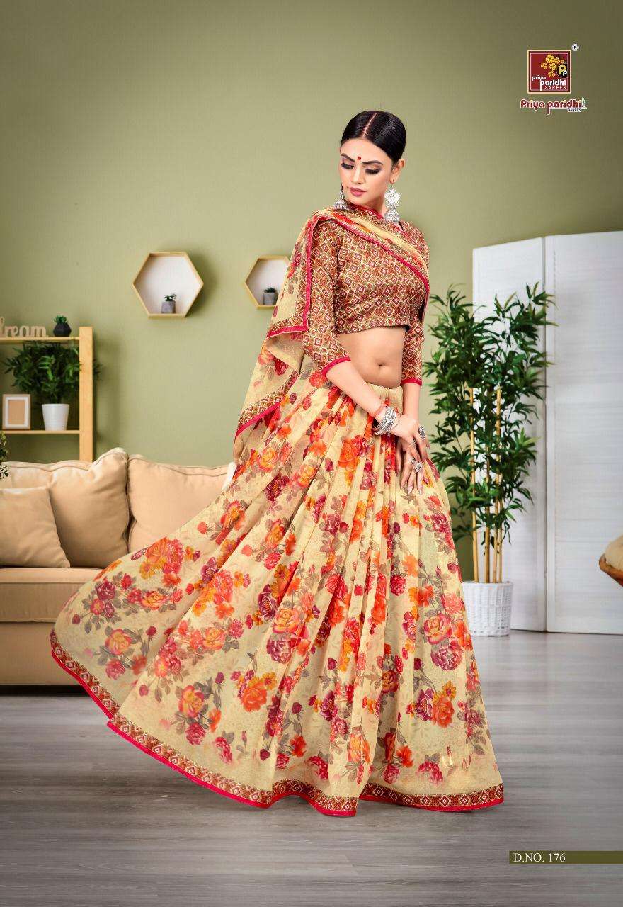 NEELKAMAL VOL-3 BY PRIYA PARIDHI 171 TO 180 SERIES INDIAN TRADITIONAL WEAR COLLECTION BEAUTIFUL STYLISH FANCY COLORFUL PARTY WEAR & OCCASIONAL WEAR GEORGETTE PRINTED SAREES AT WHOLESALE PRICE