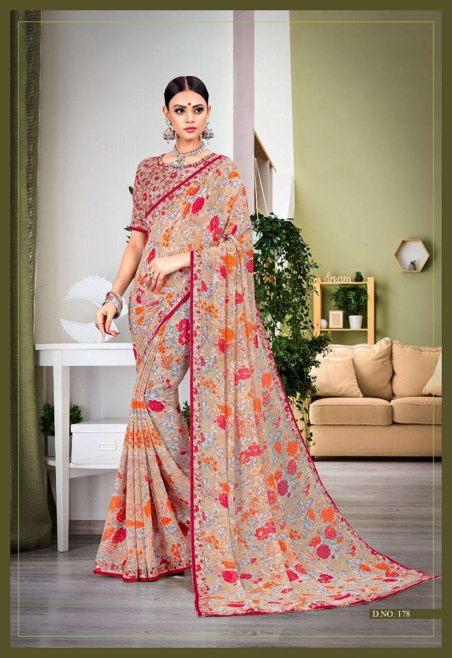 NEELKAMAL VOL-3 BY PRIYA PARIDHI 171 TO 180 SERIES INDIAN TRADITIONAL WEAR COLLECTION BEAUTIFUL STYLISH FANCY COLORFUL PARTY WEAR & OCCASIONAL WEAR GEORGETTE PRINTED SAREES AT WHOLESALE PRICE