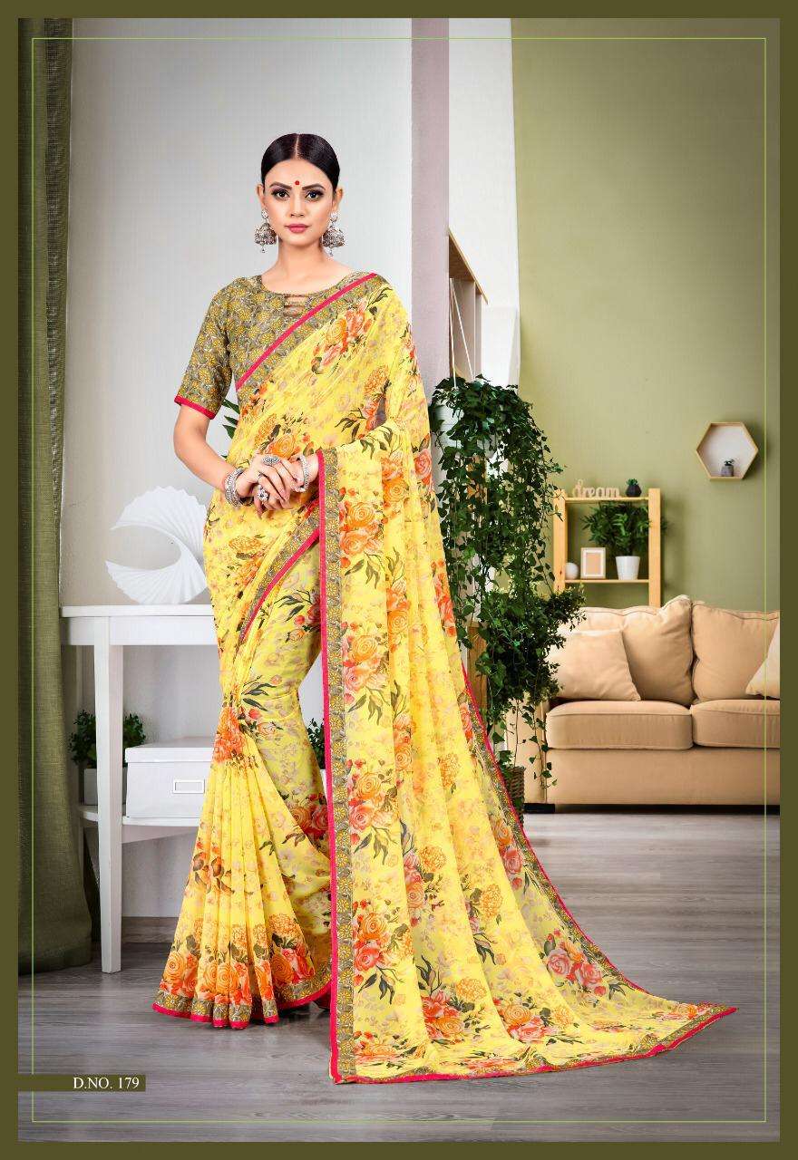 NEELKAMAL VOL-3 BY PRIYA PARIDHI 171 TO 180 SERIES INDIAN TRADITIONAL WEAR COLLECTION BEAUTIFUL STYLISH FANCY COLORFUL PARTY WEAR & OCCASIONAL WEAR GEORGETTE PRINTED SAREES AT WHOLESALE PRICE