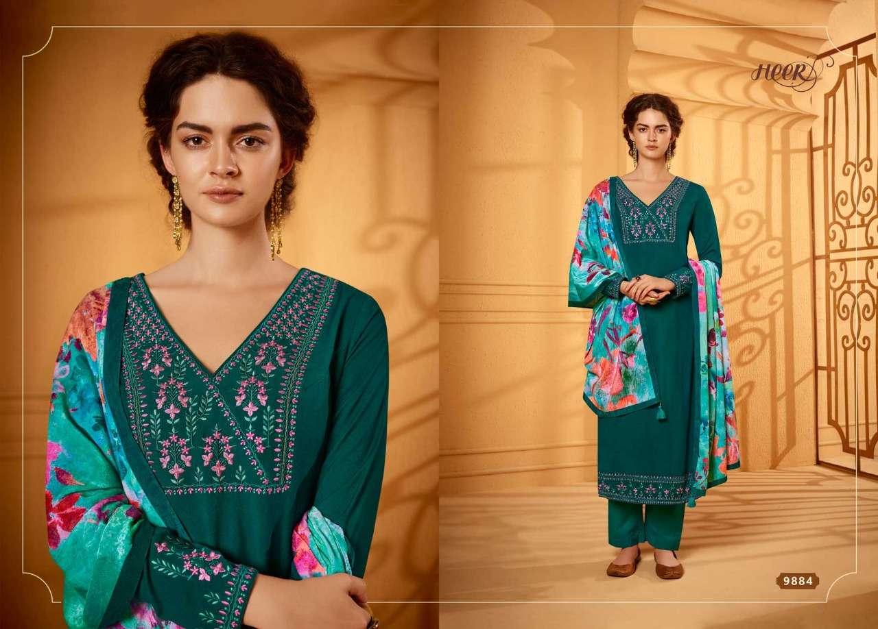 VELVET VOL-59 BY KIMORA FASHION 9881 TO 9888 SERIES BEAUTIFUL STYLISH DESIGNER PRINTED AND EMBROIDERED PARTY WEAR OCCASIONAL WEAR SHAGUN SILK WITH EMBROIDERED DRESSES AT WHOLESALE PRICE