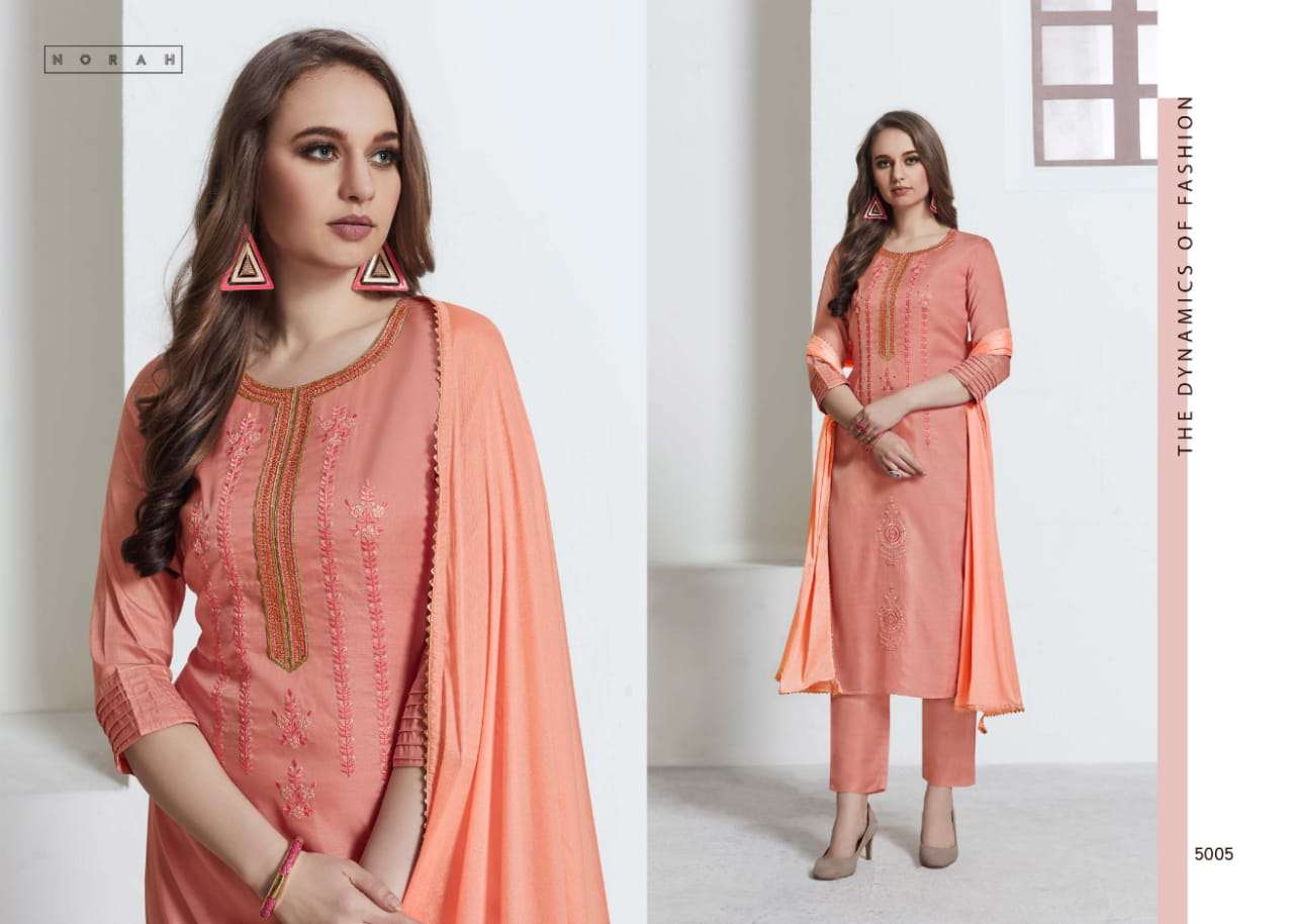 NETRA BY NEHA FASHION 5001 TO 5007 SERIES BEAUTIFUL STYLISH DESIGNER PRINTED AND EMBROIDERED PARTY WEAR OCCASIONAL WEAR TUSSAR SILK DRESSES AT WHOLESALE PRICE
