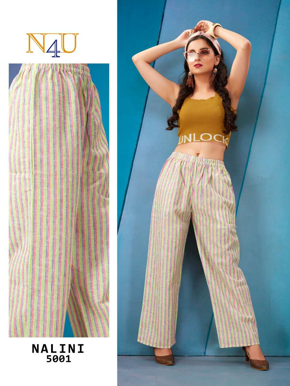 NALINI BY NEHA FASHION 5001 TO 5010 SERIES TRADITIONAL WEAR COLLECTION BEAUTIFUL STYLISH FANCY COLORFUL PARTY WEAR & OCCASIONAL WEAR PURE COTTON LINEN PANTS AT WHOLESALE PRICE