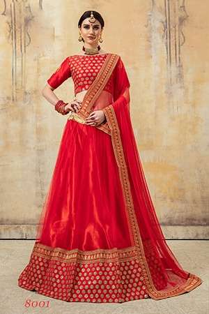 SHRUNGAR VOL-1 BY FASHID WHOLESALE 8001 TO 8007 SERIES INDIAN TRADITIONAL BEAUTIFUL STYLISH DESIGNER HEAVY EMBROIDERED PARTY WEAR SOFT NET/MALAI SATIN/MALBARI SILK/PHANTOM SILK/ART SILK/FANCY LEHENGAS AT WHOLESALE PRICE