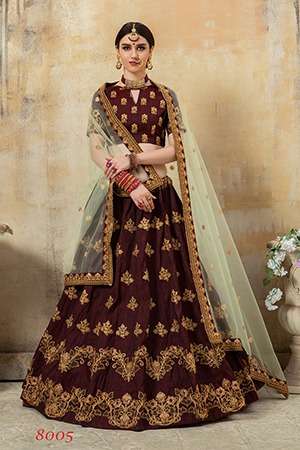 SHRUNGAR VOL-1 BY FASHID WHOLESALE 8001 TO 8007 SERIES INDIAN TRADITIONAL BEAUTIFUL STYLISH DESIGNER HEAVY EMBROIDERED PARTY WEAR SOFT NET/MALAI SATIN/MALBARI SILK/PHANTOM SILK/ART SILK/FANCY LEHENGAS AT WHOLESALE PRICE