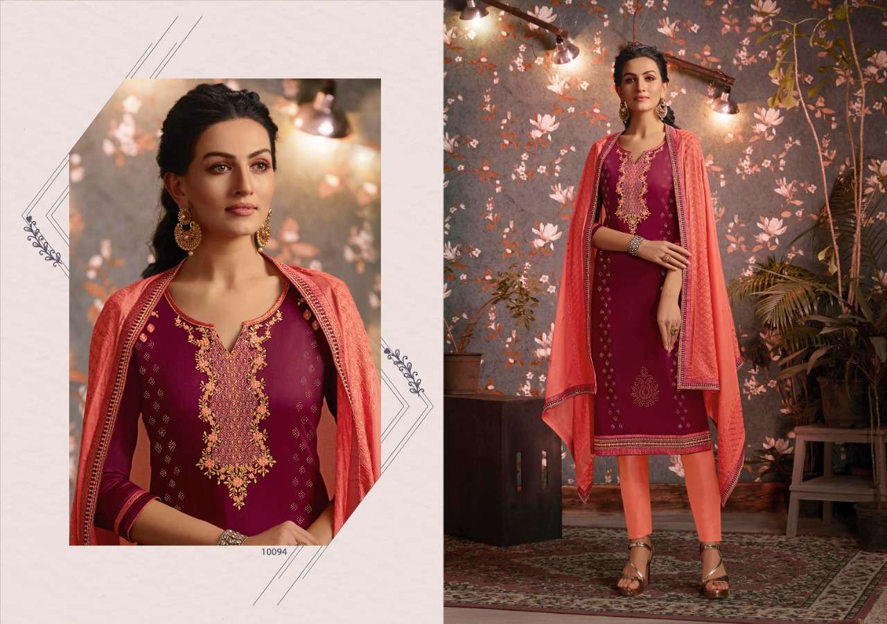ASIANA BY RAMAIYA 10091 TO 1098 SERIES BEAUTIFUL COLOURFUL PRINTED & EMBROIDERED PARTY WEAR & OCCASIONAL WEAR JAM SILK EMBROIDERY DRESSES AT WHOLESALE PRICE