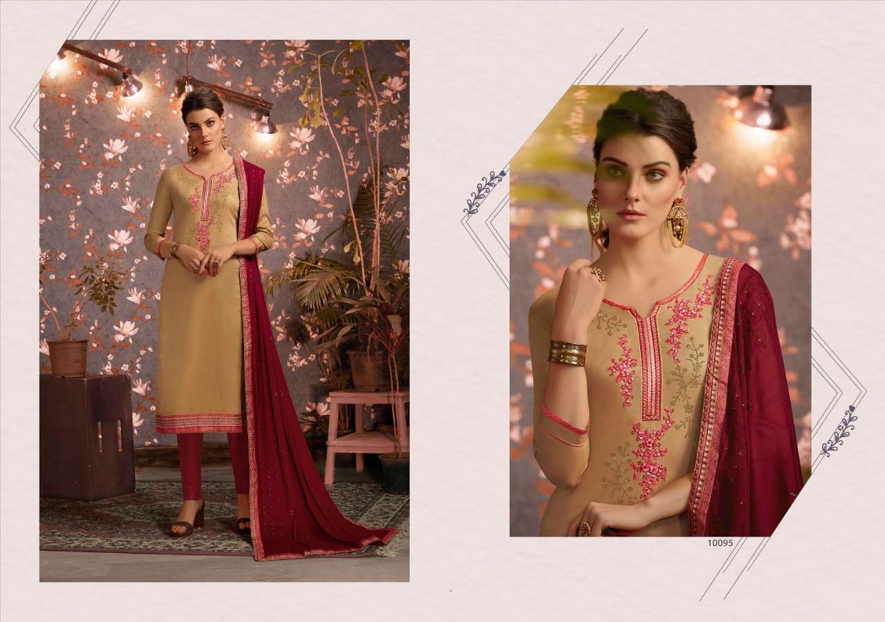 ASIANA BY RAMAIYA 10091 TO 1098 SERIES BEAUTIFUL COLOURFUL PRINTED & EMBROIDERED PARTY WEAR & OCCASIONAL WEAR JAM SILK EMBROIDERY DRESSES AT WHOLESALE PRICE
