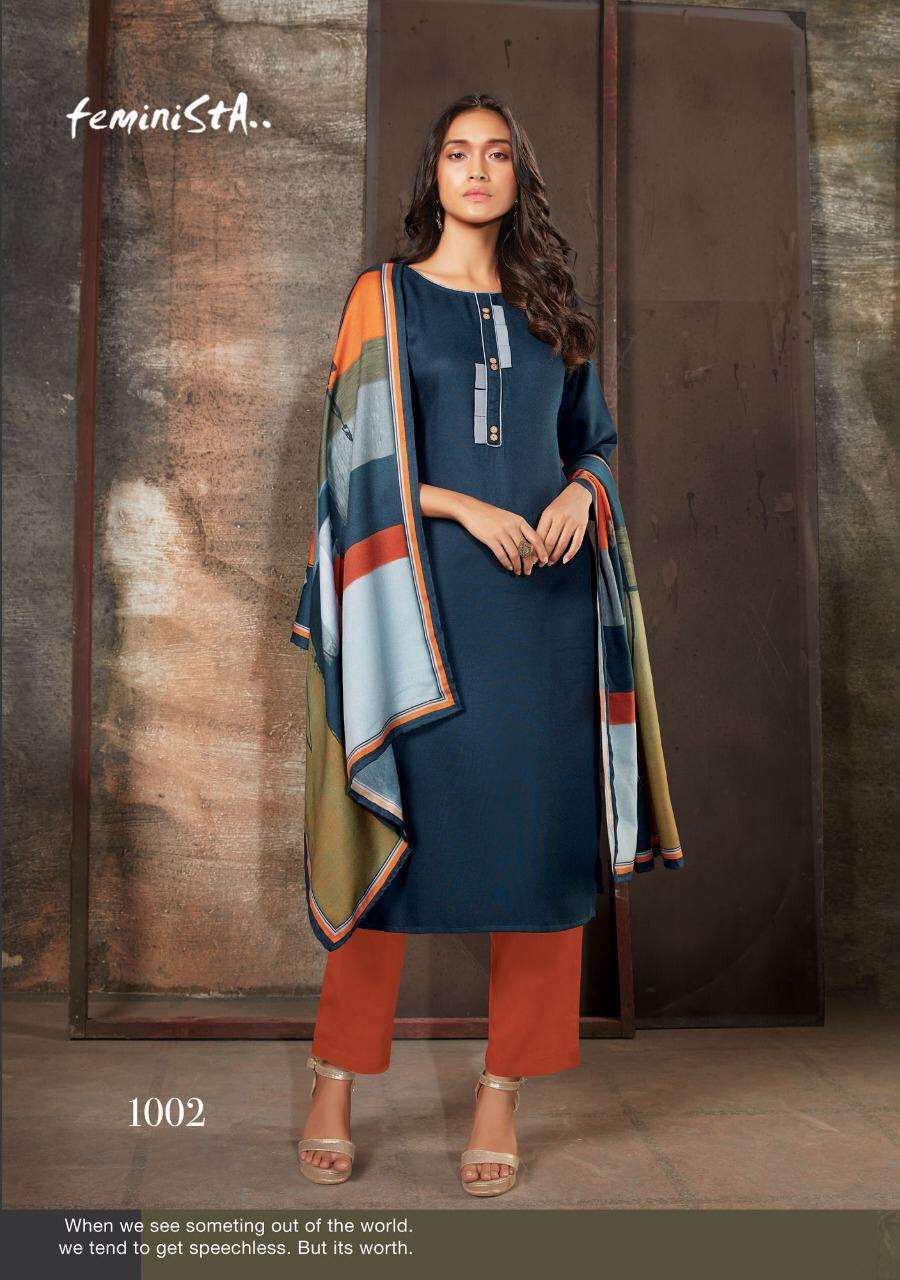 PASSION BY FEMINISTA 1001 TO 1008 SERIES BEAUTIFUL STYLISH FANCY COLORFUL CASUAL WEAR & ETHNIC WEAR & READY TO WEAR PASHMINA KURTIS WITH DUPATTA AT WHOLESALE PRICE