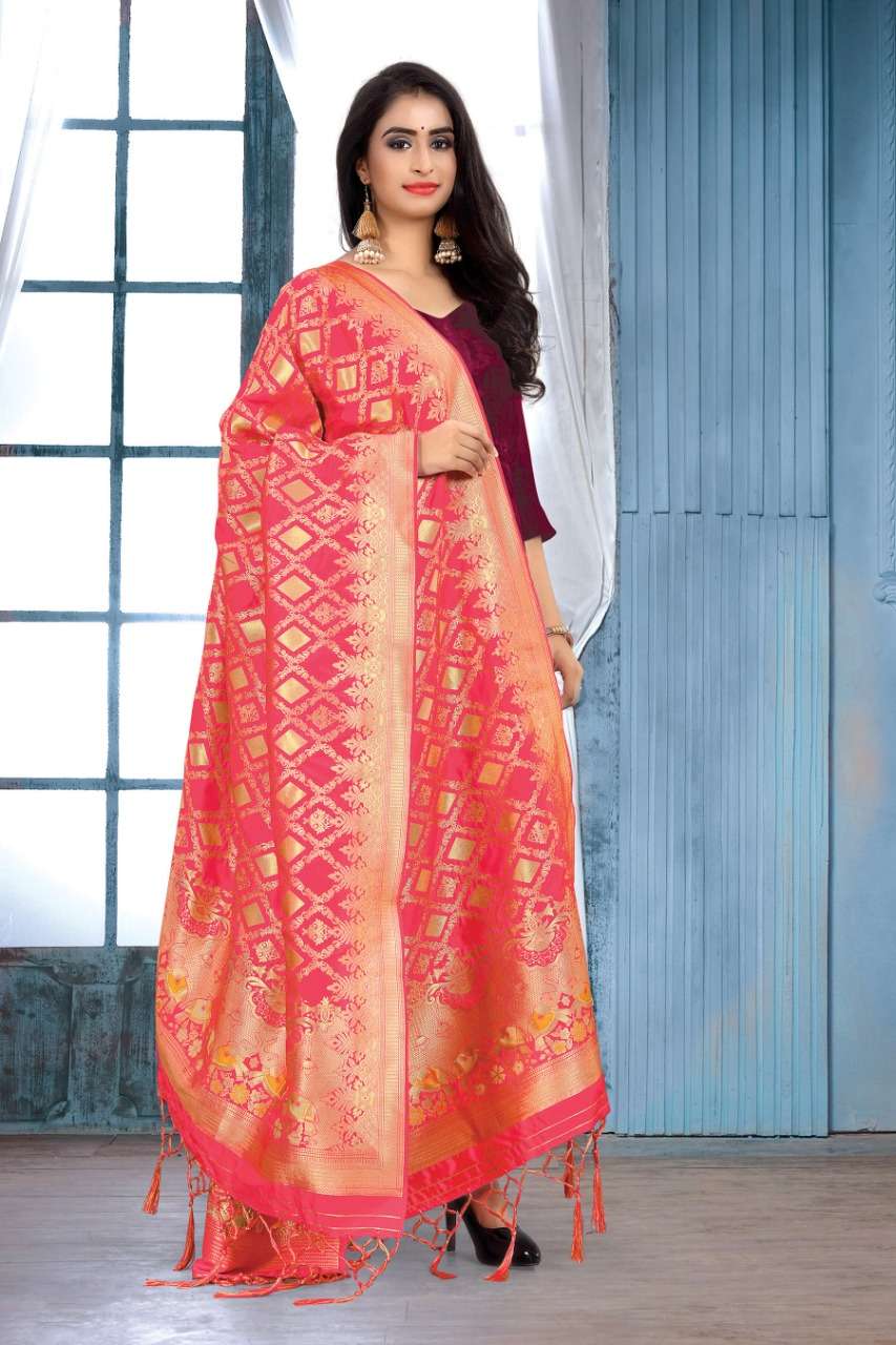 SILK DUPATTA BY SANGAM PRINTS 1001 TO 1016 SERIES INDIAN TRADITIONAL WEAR COLLECTION BEAUTIFUL STYLISH FANCY COLORFUL PARTY WEAR & OCCASIONAL WEAR BLEND SILK DUPATTA AT WHOLESALE PRICE