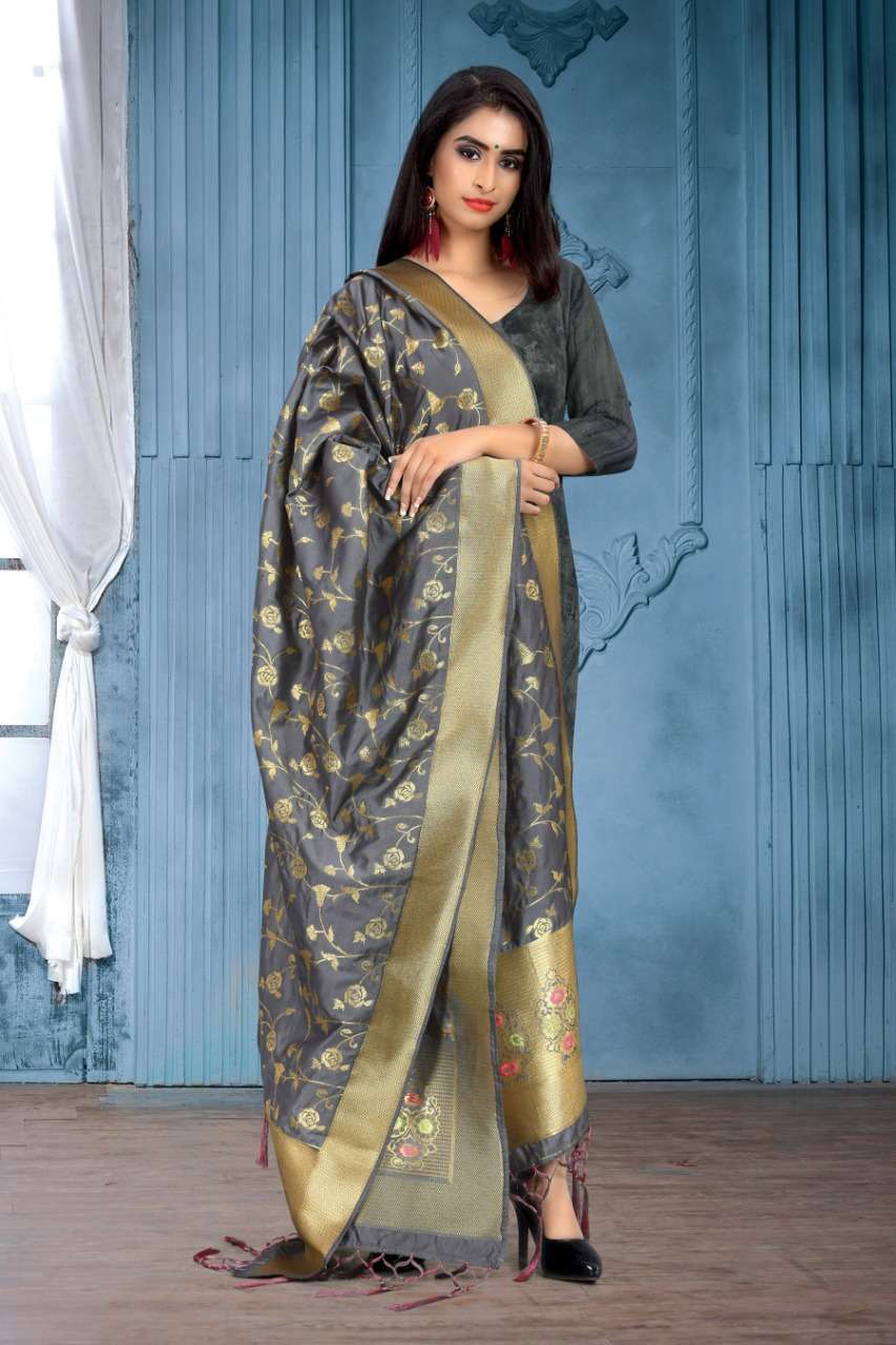 SILK DUPATTA BY SANGAM PRINTS 1001 TO 1016 SERIES INDIAN TRADITIONAL WEAR COLLECTION BEAUTIFUL STYLISH FANCY COLORFUL PARTY WEAR & OCCASIONAL WEAR BLEND SILK DUPATTA AT WHOLESALE PRICE