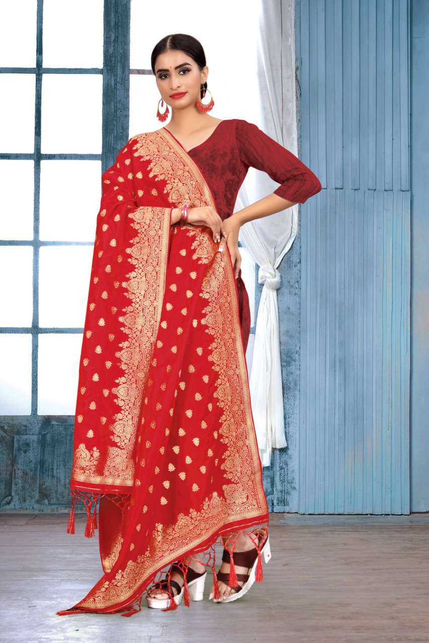 SILK DUPATTA BY SANGAM PRINTS 1001 TO 1016 SERIES INDIAN TRADITIONAL WEAR COLLECTION BEAUTIFUL STYLISH FANCY COLORFUL PARTY WEAR & OCCASIONAL WEAR BLEND SILK DUPATTA AT WHOLESALE PRICE