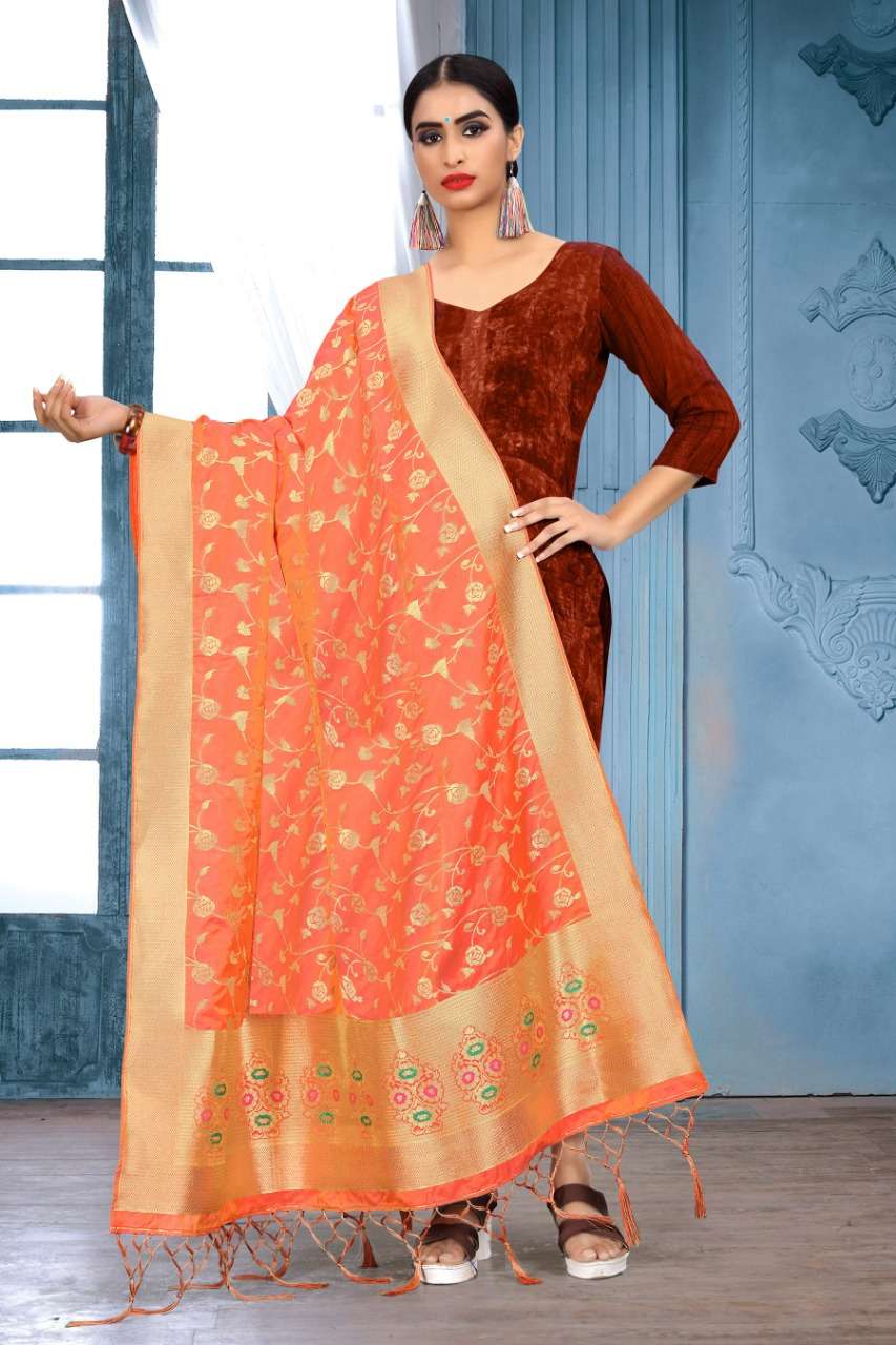 SILK DUPATTA BY SANGAM PRINTS 1001 TO 1016 SERIES INDIAN TRADITIONAL WEAR COLLECTION BEAUTIFUL STYLISH FANCY COLORFUL PARTY WEAR & OCCASIONAL WEAR BLEND SILK DUPATTA AT WHOLESALE PRICE