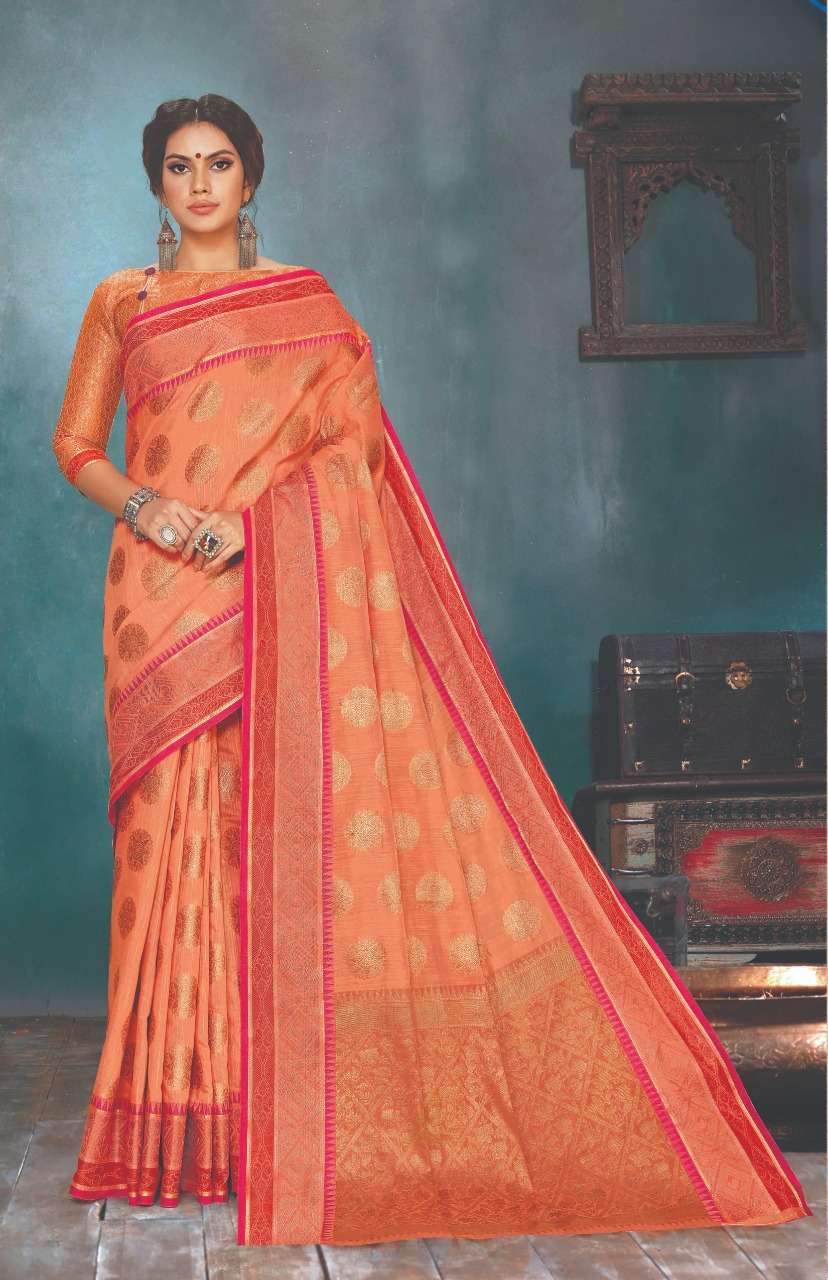 MALBARI HANDLOOM BY SANGAM PRINTS 1001 TO 1006 SERIES INDIAN TRADITIONAL WEAR COLLECTION BEAUTIFUL STYLISH FANCY COLORFUL PARTY WEAR & OCCASIONAL WEAR BLEND SILK SAREES AT WHOLESALE PRICE