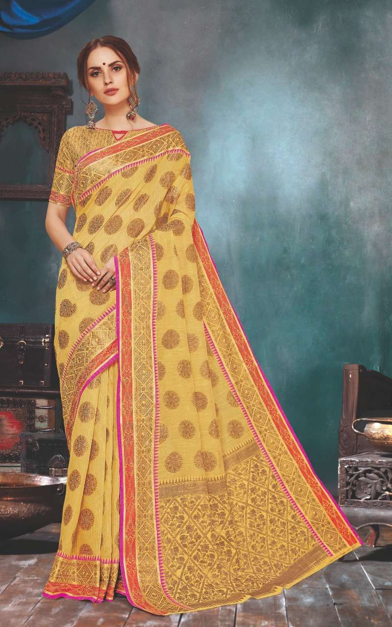 MALBARI HANDLOOM BY SANGAM PRINTS 1001 TO 1006 SERIES INDIAN TRADITIONAL WEAR COLLECTION BEAUTIFUL STYLISH FANCY COLORFUL PARTY WEAR & OCCASIONAL WEAR BLEND SILK SAREES AT WHOLESALE PRICE
