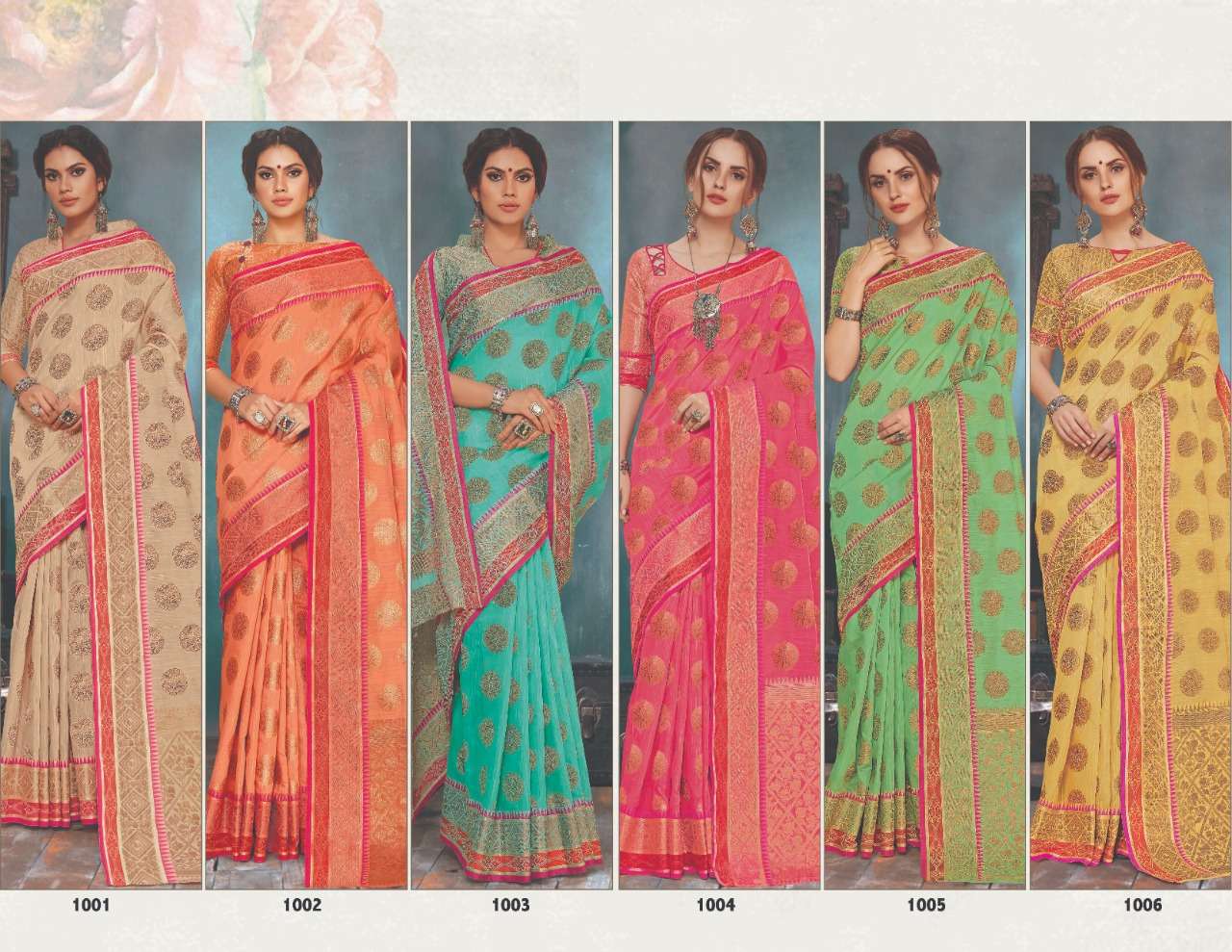MALBARI HANDLOOM BY SANGAM PRINTS 1001 TO 1006 SERIES INDIAN TRADITIONAL WEAR COLLECTION BEAUTIFUL STYLISH FANCY COLORFUL PARTY WEAR & OCCASIONAL WEAR BLEND SILK SAREES AT WHOLESALE PRICE