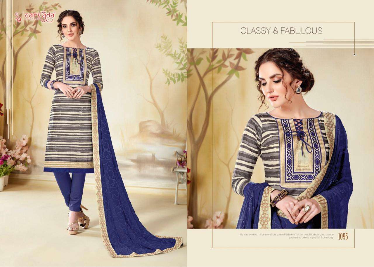 POOJA BY SARVADA CREATION 1092 TO 1099 SERIES BEAUTIFUL SUITS STYLISH FANCY COLORFUL PARTY WEAR & ETHNIC WEAR CAMBRIC COTTON WITH EMBROIDERY DRESSES AT WHOLESALE PRICE