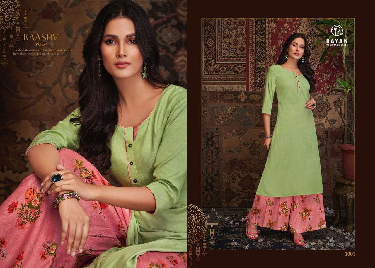 KAASHVI BY RAYAN 1001 TO 1008 SERIES BEAUTIFUL STYLISH FANCY COLORFUL CASUAL WEAR & ETHNIC WEAR RAYON SLUB KURTIS AT WHOLESALE PRICE