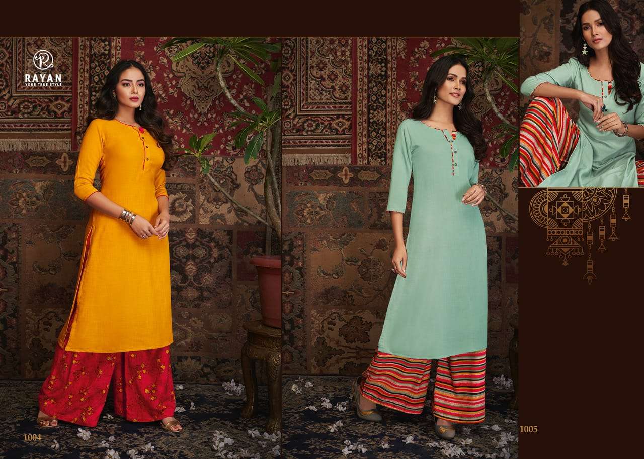 KAASHVI BY RAYAN 1001 TO 1008 SERIES BEAUTIFUL STYLISH FANCY COLORFUL CASUAL WEAR & ETHNIC WEAR RAYON SLUB KURTIS AT WHOLESALE PRICE