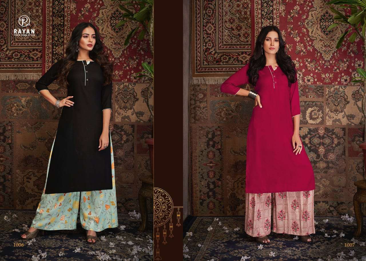 KAASHVI BY RAYAN 1001 TO 1008 SERIES BEAUTIFUL STYLISH FANCY COLORFUL CASUAL WEAR & ETHNIC WEAR RAYON SLUB KURTIS AT WHOLESALE PRICE