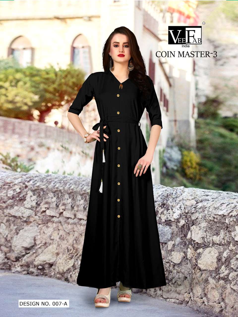 COIN MASTER VOL-3 NX BY VEE FAB 007-A TO 007-F SERIES BEAUTIFUL STYLISH FANCY COLORFUL CASUAL WEAR & ETHNIC WEAR & READY TO WEAR RAYON PRINT & DYED KURTIS AT WHOLESALE PRICE