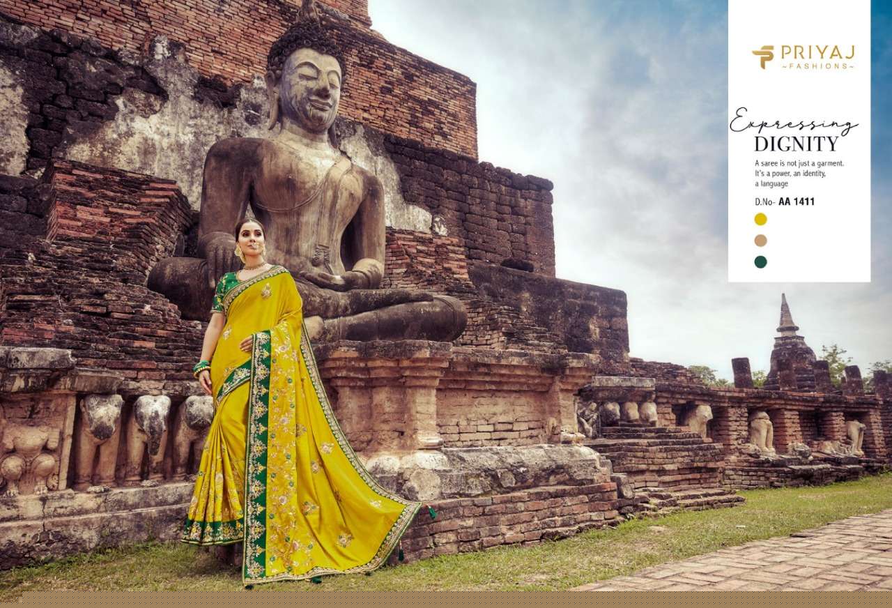 EKAYA BY PRIYAJ FASHION 1404 TO 1413 SERIES INDIAN TRADITIONAL WEAR COLLECTION BEAUTIFUL STYLISH FANCY COLORFUL PARTY WEAR & OCCASIONAL WEAR FANCY EMBROIDERED SAREES AT WHOLESALE PRICE