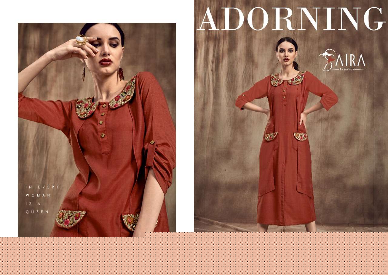 SAIRA VOL-3 BY SAIRA FASHION 3001 TO 3006 SERIES BEAUTIFUL COLORFUL STYLISH FANCY CASUAL WEAR & ETHNIC WEAR & READY TO WEAR MUSLIN EMBROIDERED KURTIS AT WHOLESALE PRICE