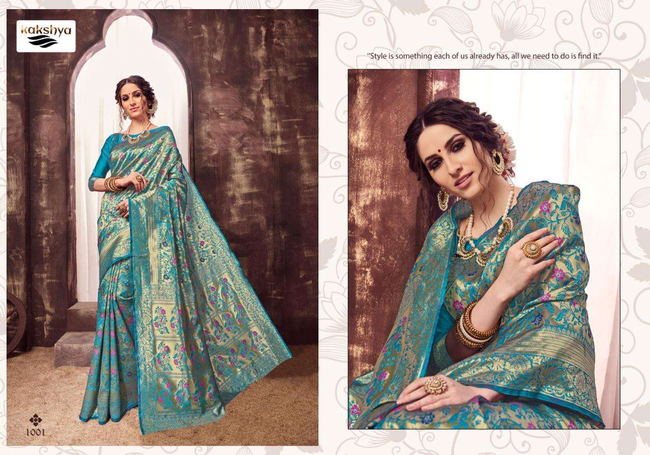 GUJARISH BY KAKSHYA 1001 TO 1004 SERIES INDIAN TRADITIONAL WEAR COLLECTION BEAUTIFUL STYLISH FANCY COLORFUL PARTY WEAR & OCCASIONAL WEAR KOTA LICHI SAREES AT WHOLESALE PRICE
