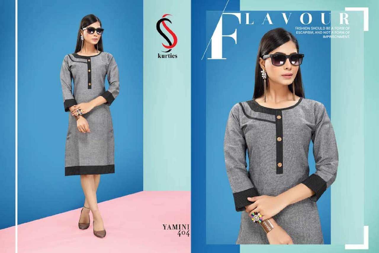 YAMINI VOL-4 BY S S KURTIS 401 TO 410 SERIES BEAUTIFUL COLORFUL STYLISH FANCY CASUAL WEAR & ETHNIC WEAR & READY TO WEAR HANDLOOM COTTON KURTIS AT WHOLESALE PRICE