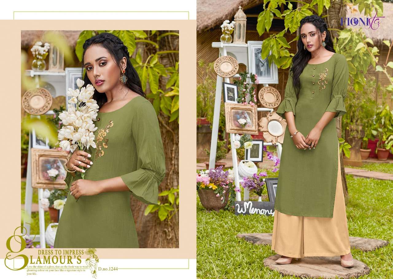 MANTRA BY FIONISTA 1241 TO 1247 SERIES BEAUTIFUL COLORFUL STYLISH FANCY CASUAL WEAR & ETHNIC WEAR & READY TO WEAR HEAVY RAYON SLUB KURTIS AT WHOLESALE PRICE