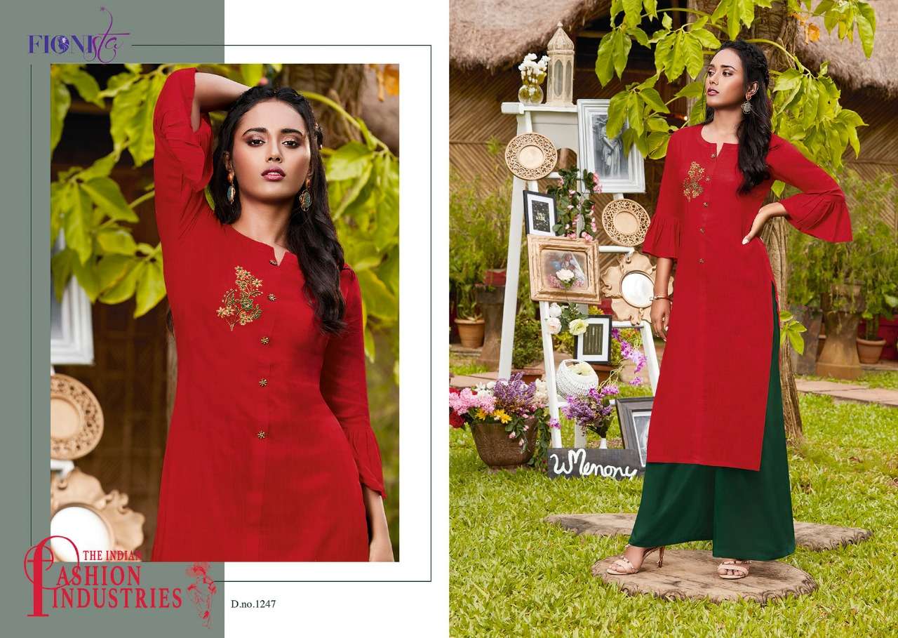 MANTRA BY FIONISTA 1241 TO 1247 SERIES BEAUTIFUL COLORFUL STYLISH FANCY CASUAL WEAR & ETHNIC WEAR & READY TO WEAR HEAVY RAYON SLUB KURTIS AT WHOLESALE PRICE