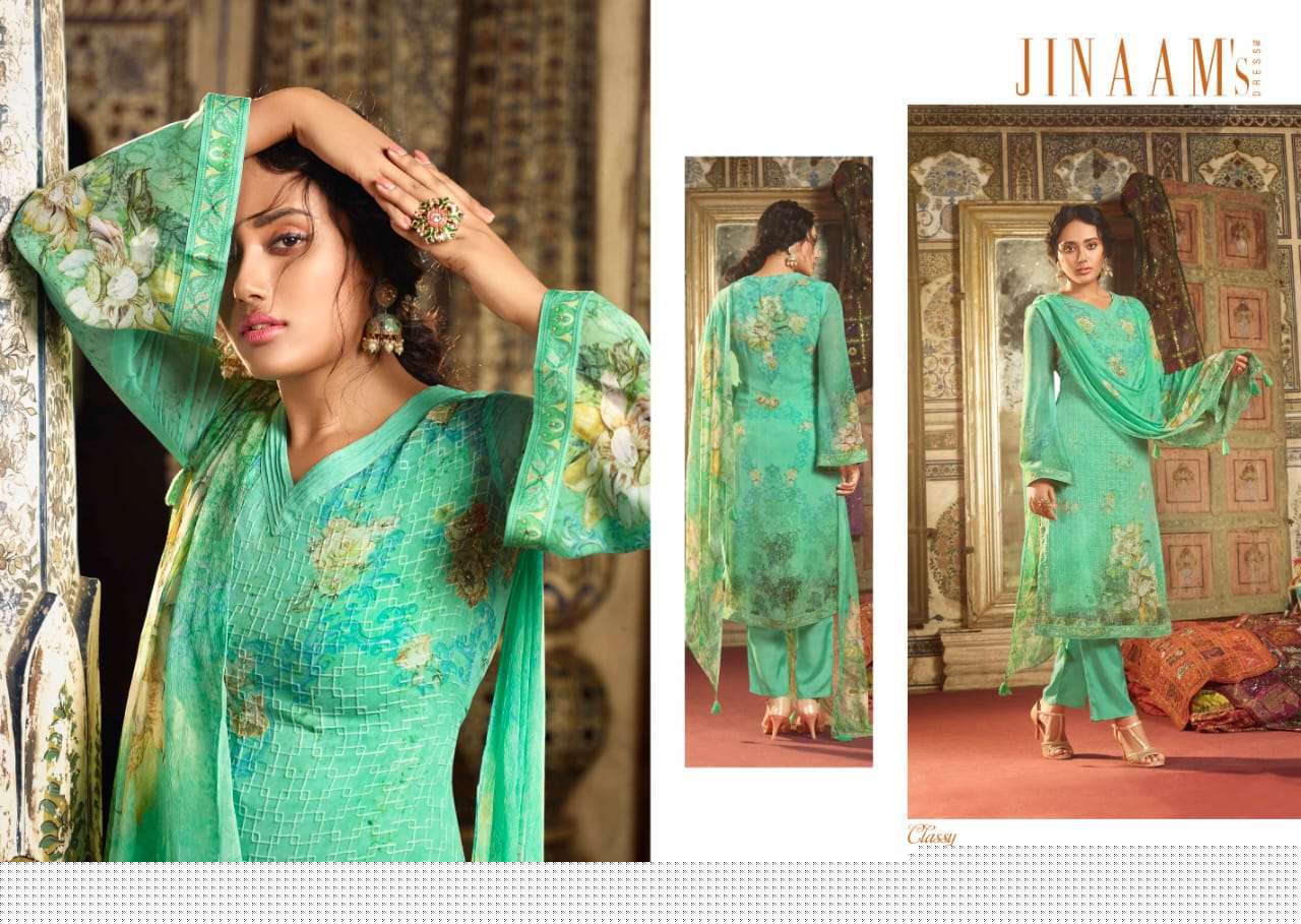 SHABAB BY JINAAM DRESSES 8142 TO 8147 SERIES BEAUTIFUL SUITS STYLISH FANCY COLORFUL PARTY WEAR & ETHNIC WEAR GEORGETTE PRINTED WITH EMBROIDERY DRESSES AT WHOLESALE PRICE