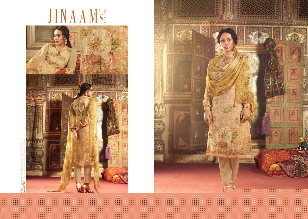 SHABAB BY JINAAM DRESSES 8142 TO 8147 SERIES BEAUTIFUL SUITS STYLISH FANCY COLORFUL PARTY WEAR & ETHNIC WEAR GEORGETTE PRINTED WITH EMBROIDERY DRESSES AT WHOLESALE PRICE