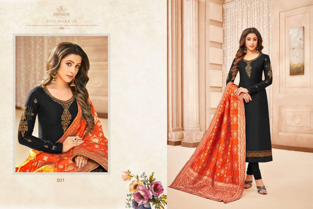 SONI KUDI VOL-2 BY SAMAIRA FASHION 801 TO 809 SERIES INDIAN TRADITIONAL WEAR COLLECTION BEAUTIFUL STYLISH FANCY COLORFUL PARTY WEAR & OCCASIONAL WEAR PURE COTTON JAM SILK WITH WORK DRESSES AT WHOLESALE PRICE